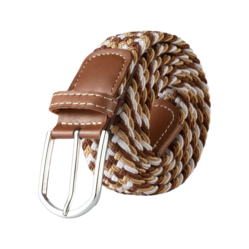 Black Female Casual Knitted Pin Buckle Men Belt Woven Canvas Elastic Expandable Braided Stretch Belts for Women Jeans Belts Belt