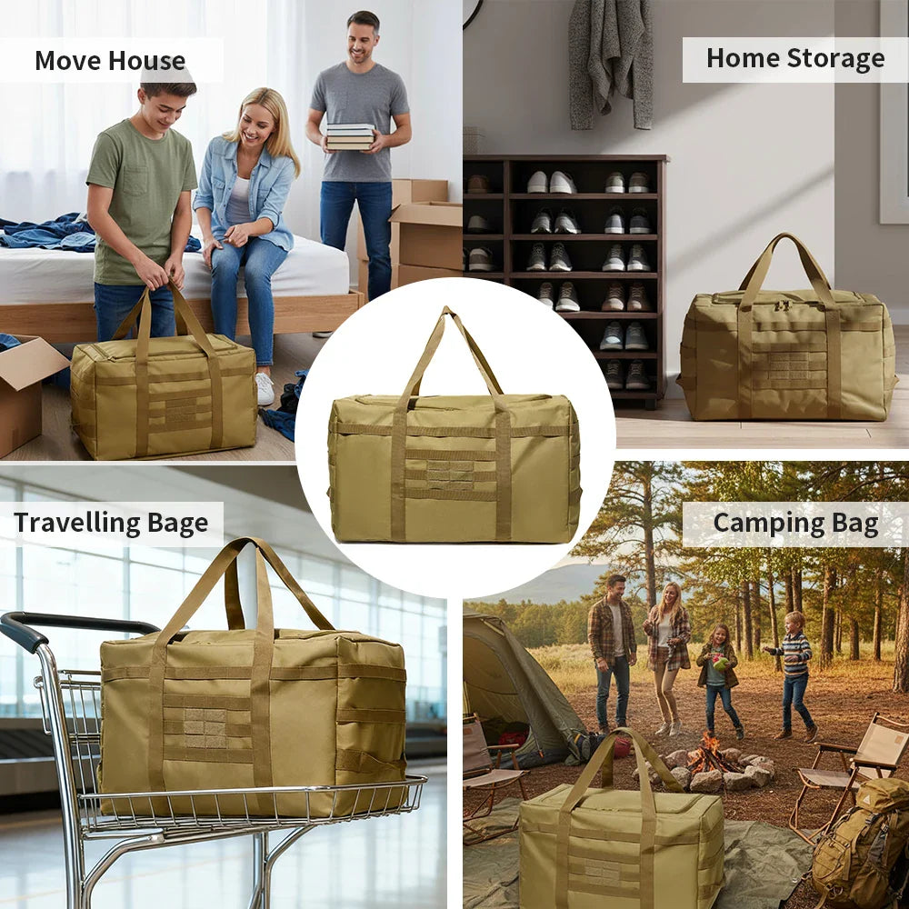 Large Duffle Bag (60L/90L Capacity Optional) - For Gear Load Out, Camping Storage, Deployment Cargo & Travel Sports Equipment.