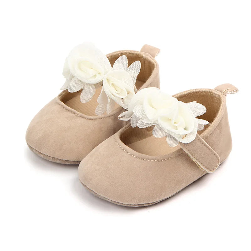 Baby Girl Shoes First Walkers Flower Pattern Fabric Cotton Shoe Unisex Non-slip Breathable Soft Bottom Toddler Crib 0-18M