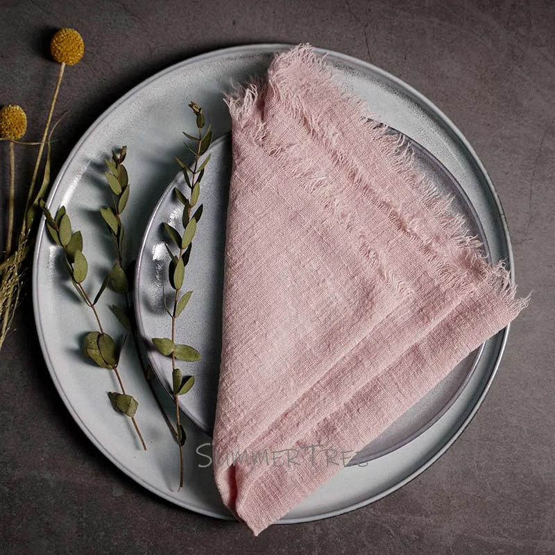 Large Napkins Cotton Gauze 41cm Napkin Muslin Tea Towels Dinner Retro Cheesecloth Wedding Party Rustic Table Decoration 16inch