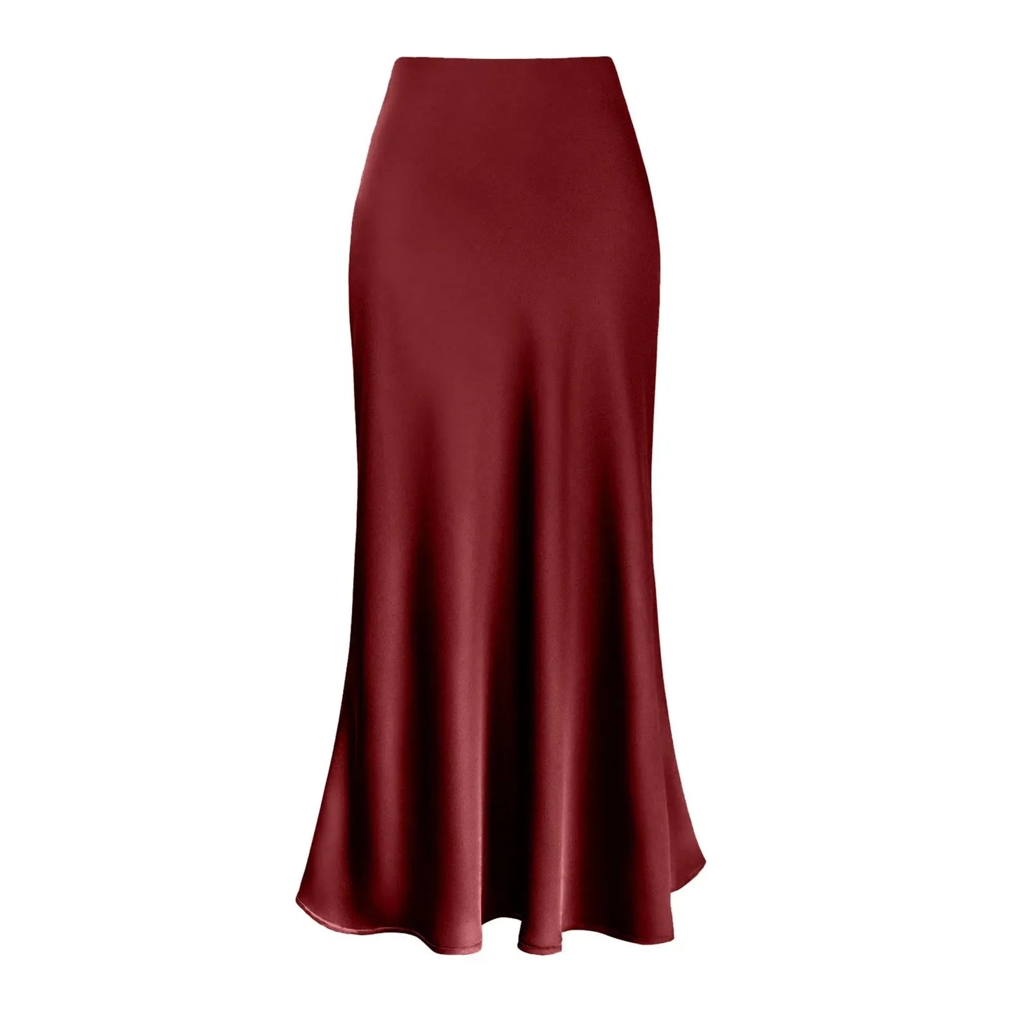 Silk Satin A-Line Pleated Long Skirts Women 2024 Summer Korean Elegant Skirt High Waist Solid Satin Dress Midi Maxi Skirt 스커트