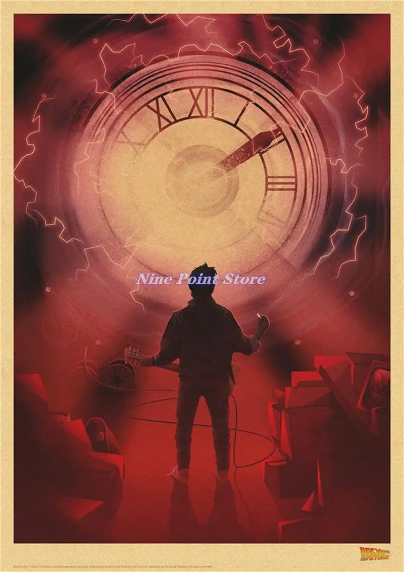 Back to The Future Retro Kraft Poster Decorative DIY Wall Canvas Sticker Home Bar Art Posters Decor