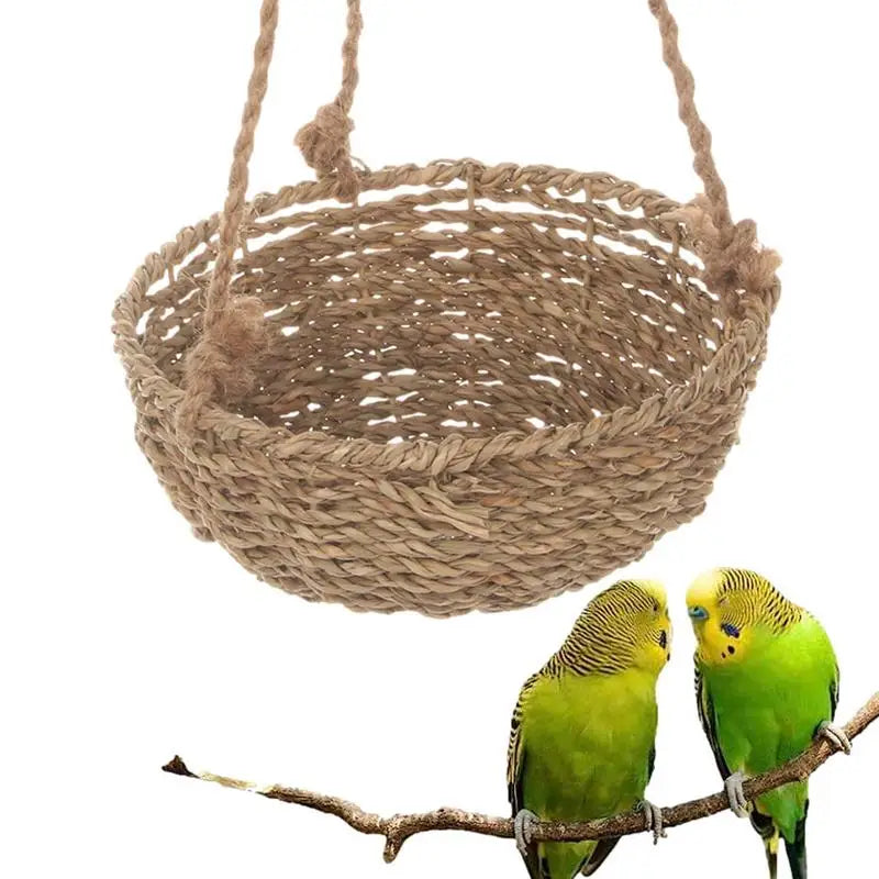 Bird Nest For Cage Summer Rattan Parrot Houses For Sleeping Novelty Bird Dangling Houses For Indoor & Outdoor Cozy Sleeping Huts