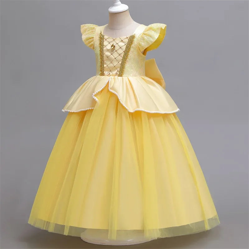 Cinderella Belle Costume for Girls Halloween Disguise Cosplay Rapunzel Princess Dress Baby Christmas Birthday Party Kids Clothes