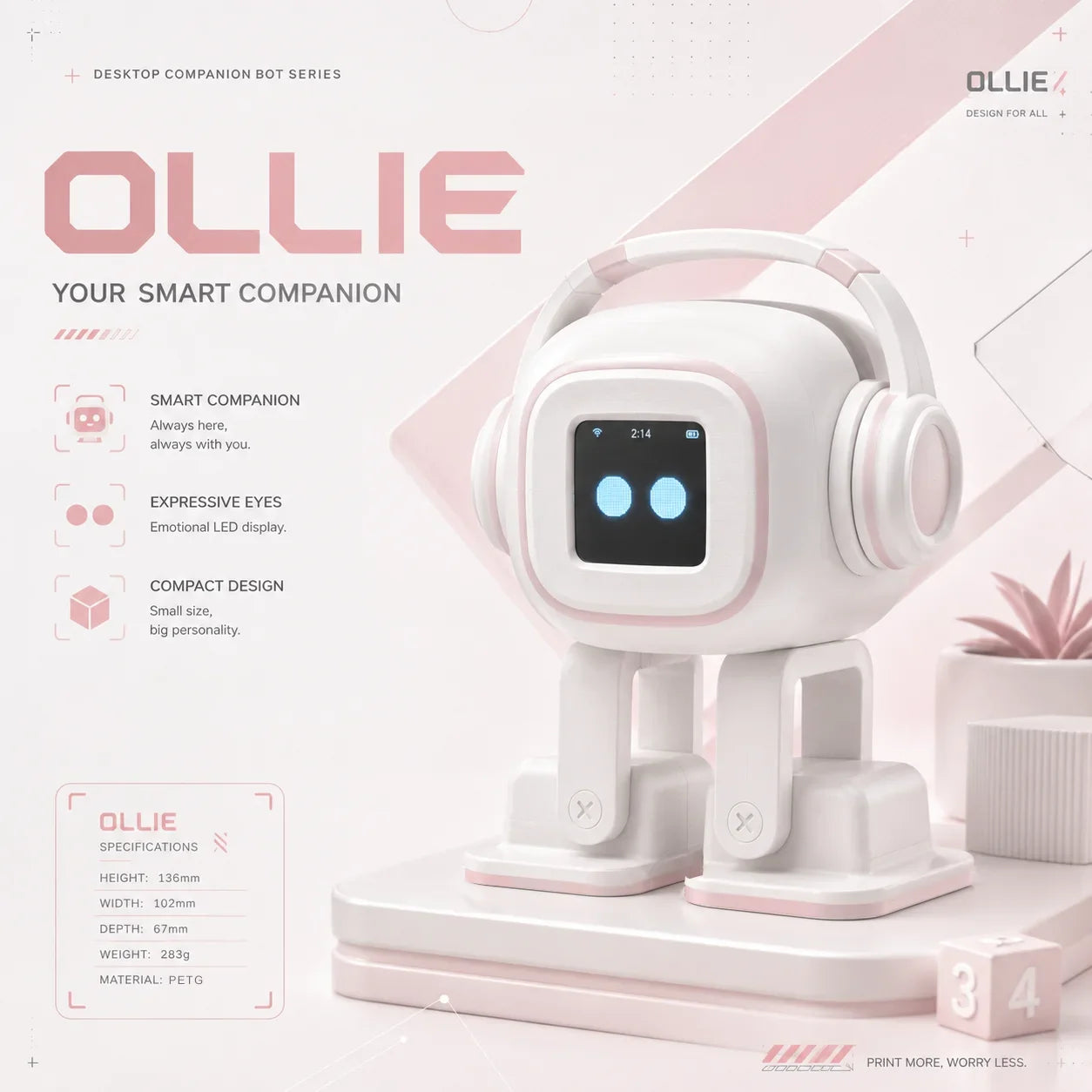 AI Robot Companion | EMO Interactive Chatbot,Voice Assistant, Smart Chat & Dancing Robot, Customizable Personality Gift Toy