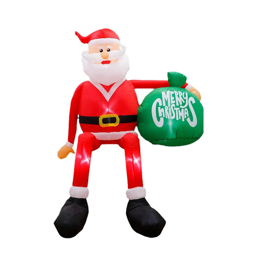 8FT Christmas Inflatables Climbing Santa Outdoor Decorations Christmas Inflatable Decorations with LED for Blow Up Yard Xmas