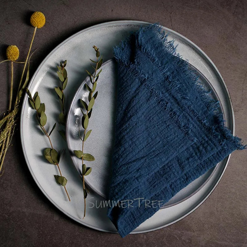Large Napkins Cotton Gauze 41cm Napkin Muslin Tea Towels Dinner Retro Cheesecloth Wedding Party Rustic Table Decoration 16inch
