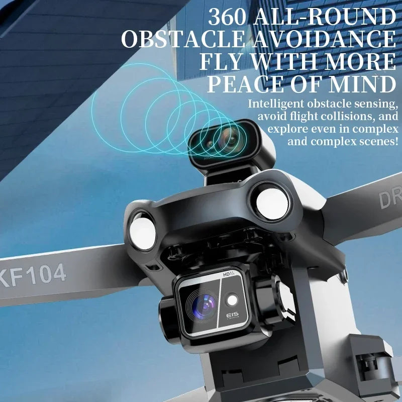 KF104 MAX2 Screen Control Drone 3-Axis Brushless Enhanced Pan Tilt+EIS Electronic Stable HD Camera Laser Obstacle Avoidance Dron