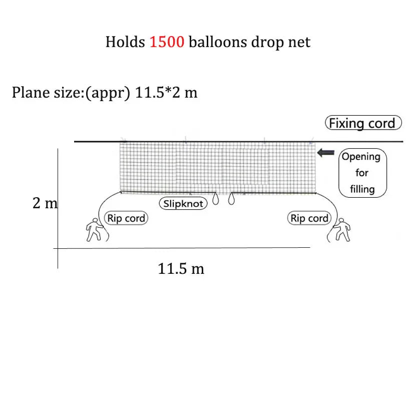 Balloon Drop Net Wedding Party Shopping Mall Activities Ceiling Decoration Manufacture Props Baby Shower Decor Party Supply