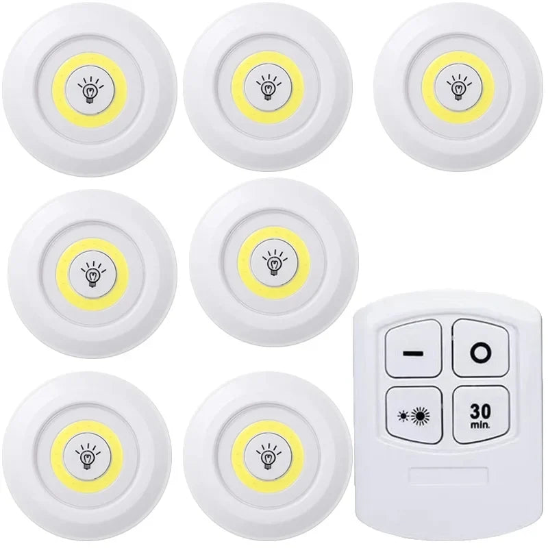 Dimmable LED Under Cabinet Light with Remote Control Battery Operated LED Closets Lights Wardrobe Bathroom Lighting Night Light