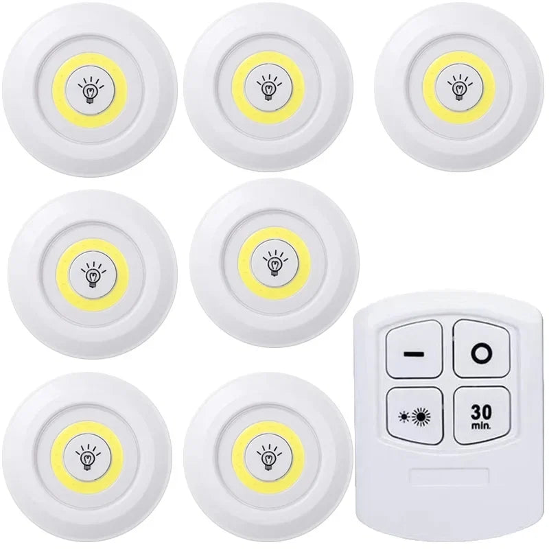 Dimmable LED Under Cabinet Light with Remote Control Battery Operated LED Closets Lights Wardrobe Bathroom Lighting Night Light