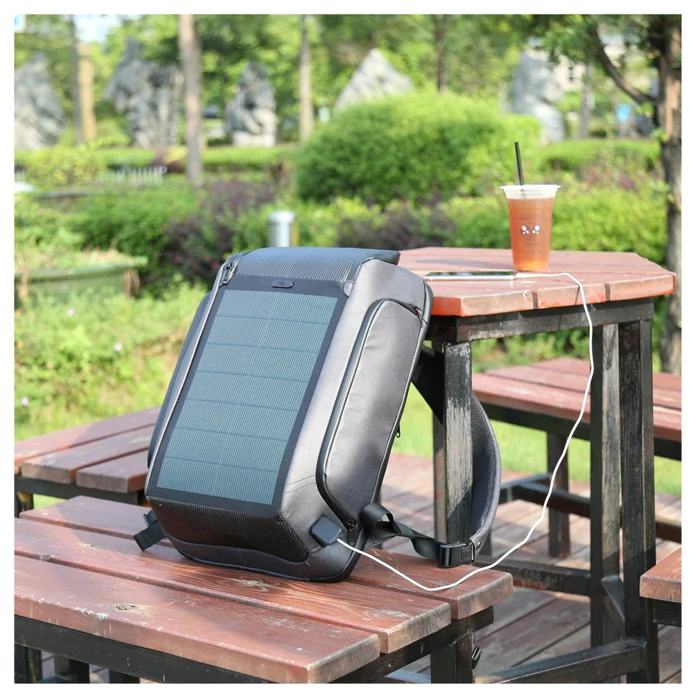 Factory Wholesale Unisex Fashion Waterproof Solar Panel Backpack with USB Solar Battery Pack Solar Backpack Charger