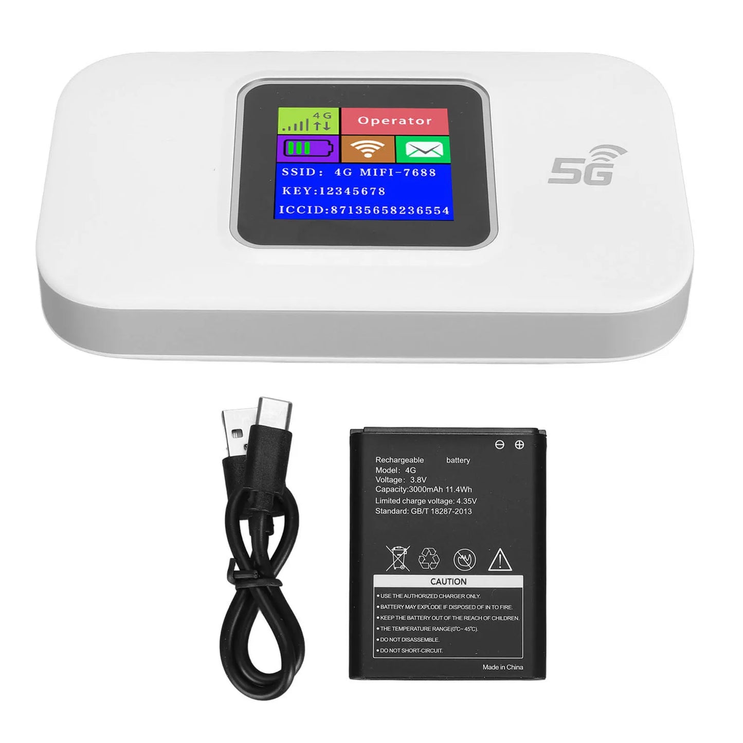 4G Portable WiFi LCD Display USB Powered Plug and Play Security Encryption Wireless Portable WiFi Router High Speed for Phones
