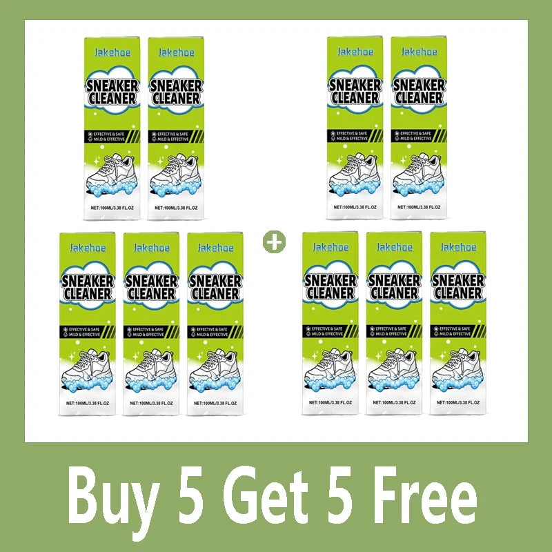 White Shoe Cleaner Sneaker Cleaning Kit Foam Cleaner Shoe Whitener Stain Remover Waterless Yellowing Remover 100ml Deep Clean