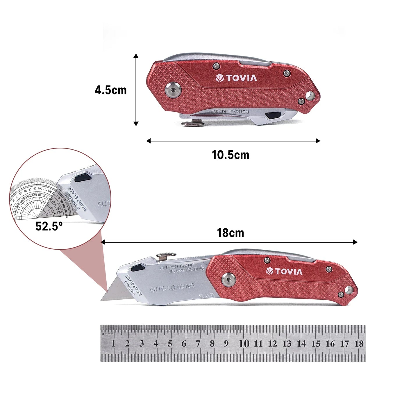 This folding utility knife is equipped with 13 blades, is compact and lightweight, and can be quickly replaced. It is very suita