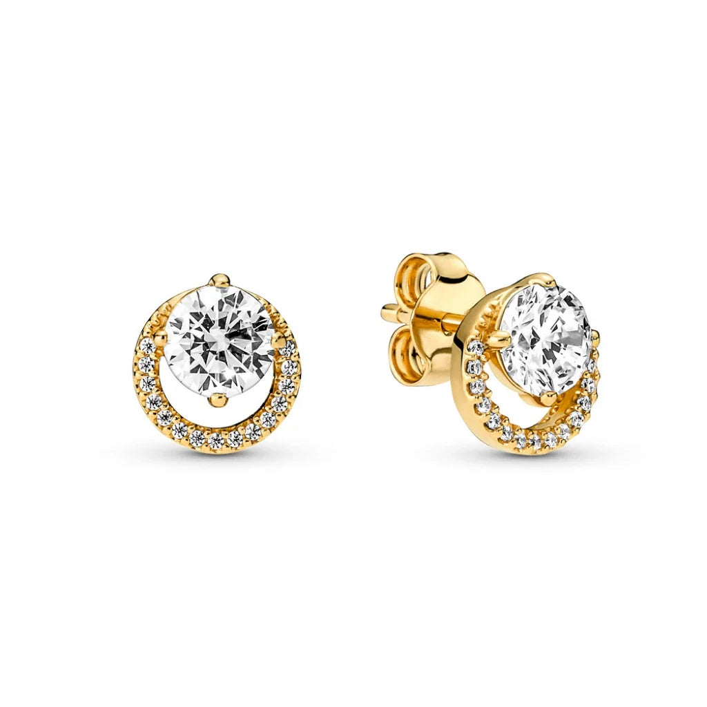100%925 Pure Silver Classic Water-Drop Heart-Shaped Round Stud