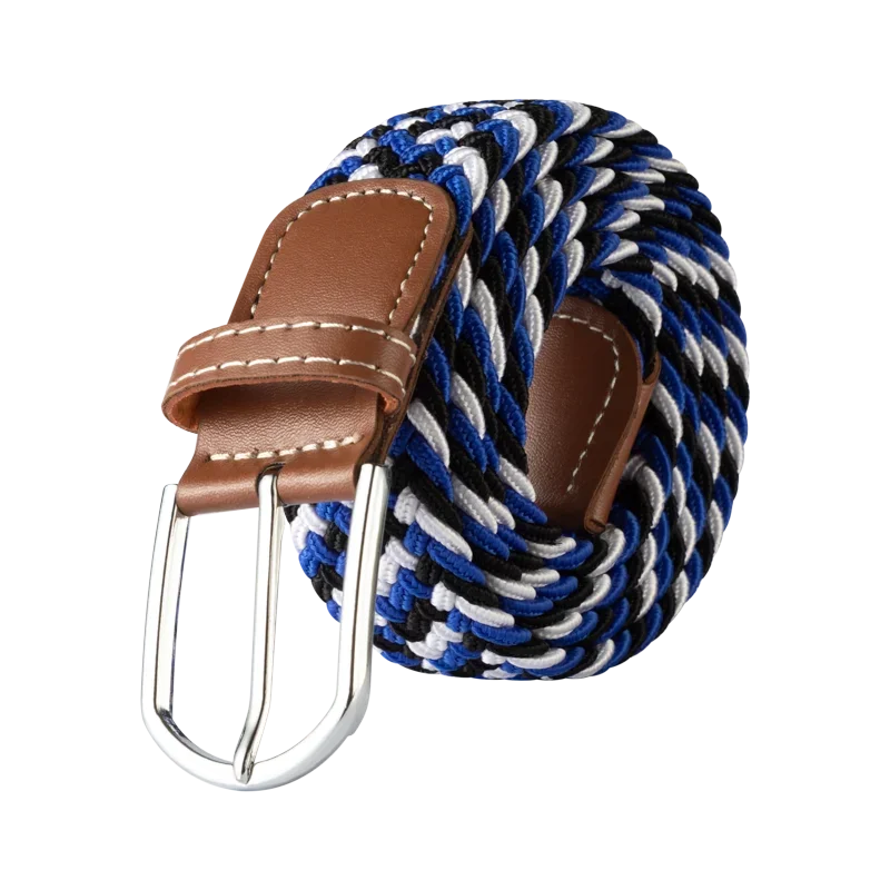 Black Female Casual Knitted Pin Buckle Men Belt Woven Canvas Elastic Expandable Braided Stretch Belts for Women Jeans Belts Belt