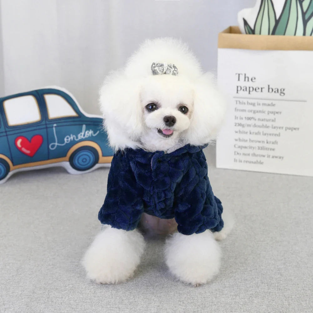 Pet Dog Clothes Winter Warm Fleece Dogs Jumpsuits Pet Clothing for Small Dogs Puppy Cats Hoodies Jacket Chihuahua Yorkshire Coat