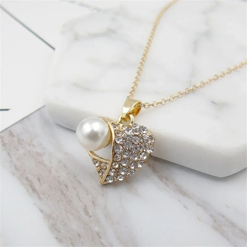 Women's fashion peach pearl jewelry set