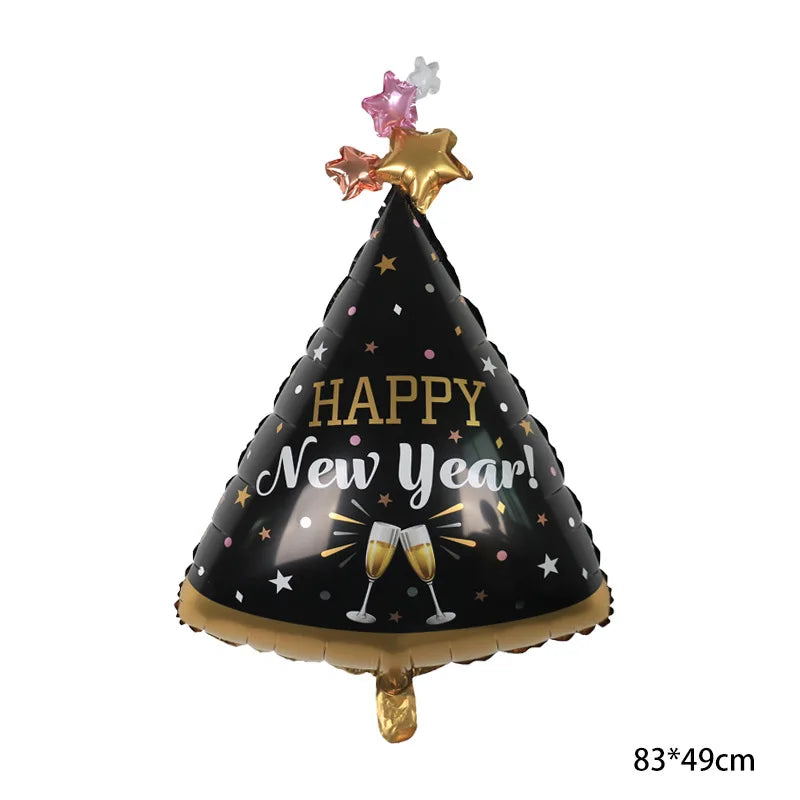 New Year 2024 number foil Balloon Hello 2024 New Year banner Balloon 2024 new year decor balloon Happy New Year Party Decoration