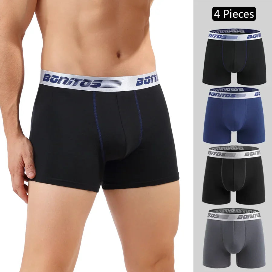 4pcs Boxer Shorts Men's Panties Homme Underpants Boxershorts Underwear for Man Cotton Male Couple Sexy Set Calecon Lot Soft Box