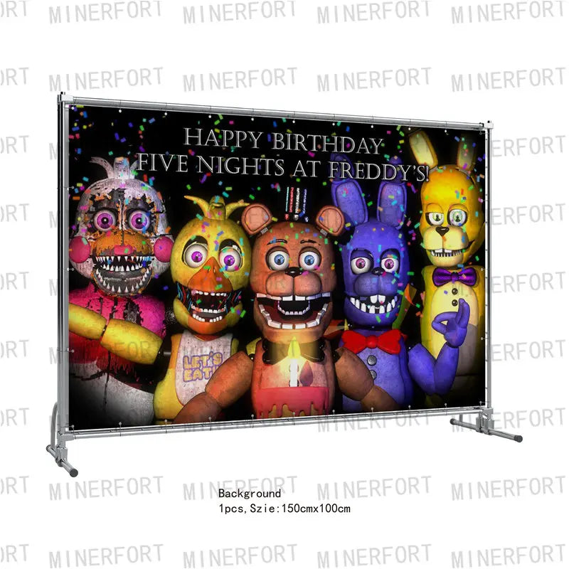 FNAF Five Nights Freddyed Birthday Party Decorations Disposable Tableware Cup Plate Party Supplies