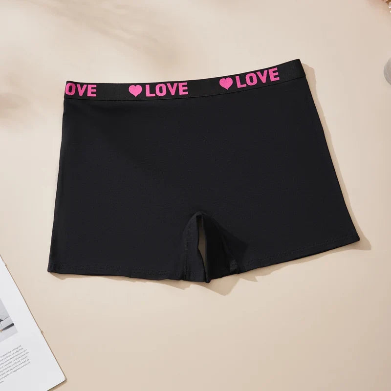 1PC FARDLY New Arrival Women's Plus Size Comfortable Heart-Print Waistband Boxer Briefs Women's Underwear Cotton High Stretch