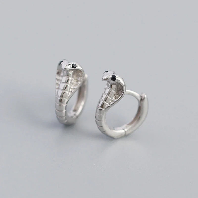 925 Sterling Silver Needle Pave Crystal Snake Type Stud Earrings for Women Simple Cute Animal Earrings Fashion Delicate Jewelry