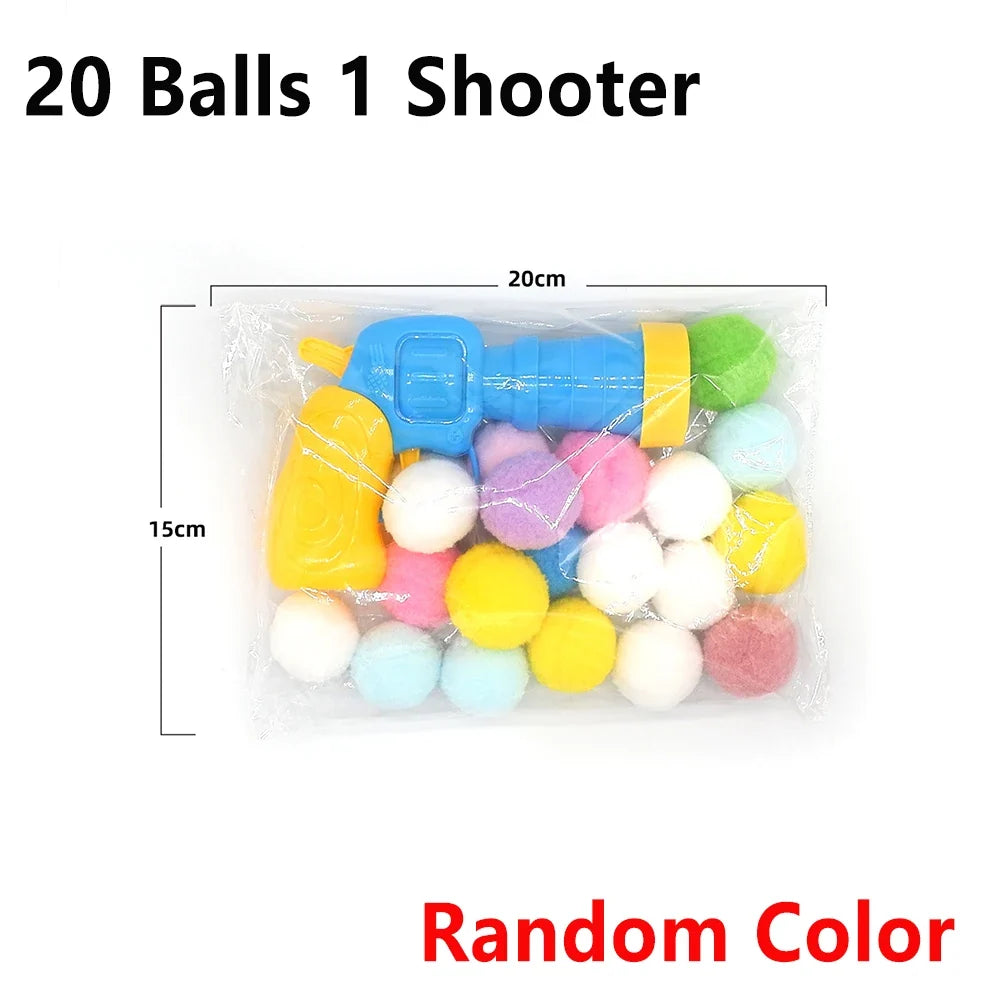 10-100pcs Cat Plush Ball Shooting Gun Funny Cat Toys Interactive