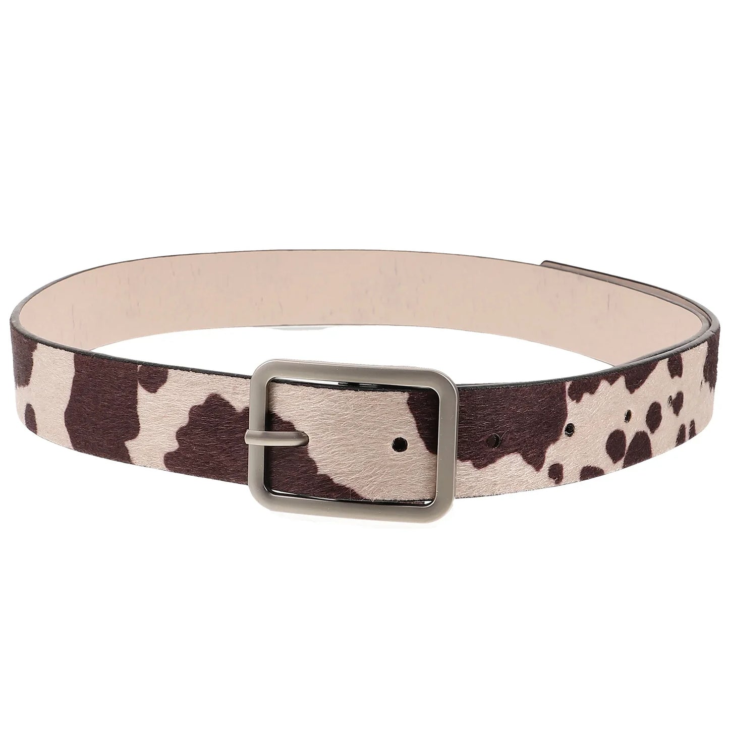 Cow Pu Belt Print Women's Belts Adjustable Elasticity for Pants Western Imitation Cowgirl Jeans Woman
