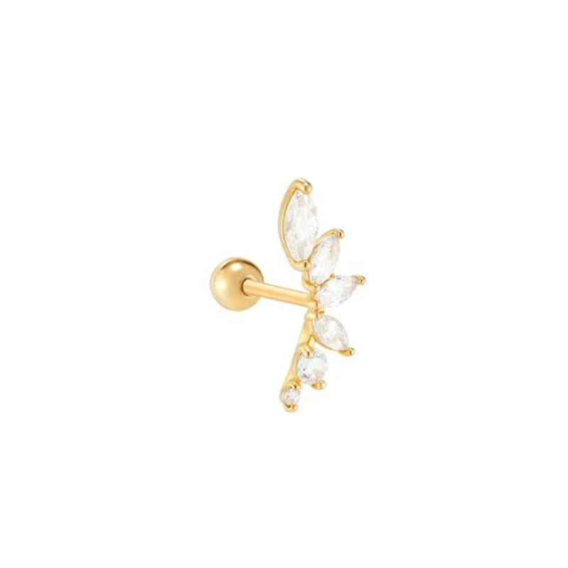 925 Sterling Silver Fine Jewelry Anti-allergic Ear Buckle Moon Stud Earring For Woman Wedding Anniversary Piercing Pendientes