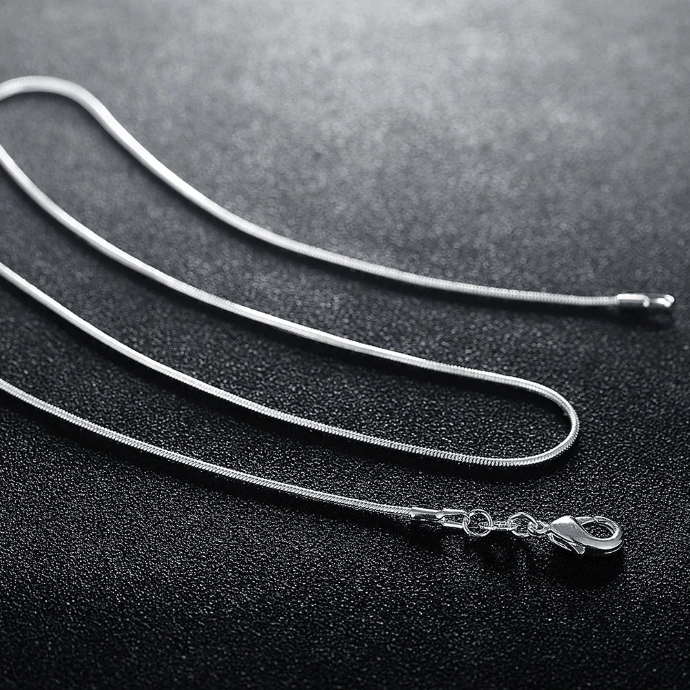 URMYLADY 10pcs Lot 40-75cm 925 Sterling Silver 1MM Snake Chain Necklace for Women Men Fashion Party Wedding Jewelry Gifts