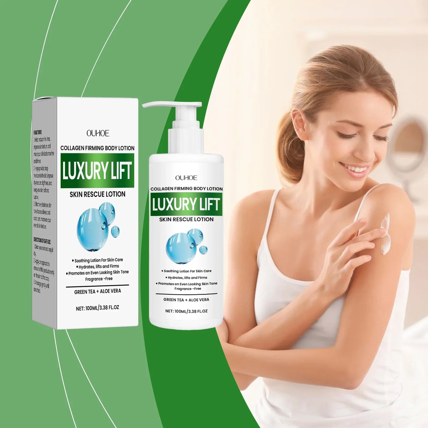 OUHOE Collagen Firming Body Lotion - Reduce Fine Lines, Balance Skin Tone, Deep Moisturize, Non - greasy