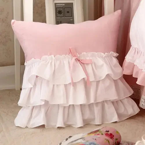 New Sweet cake layers decorative pillowcase cotton European style princess pillow case girls bedroom pillow cover (NO filler)