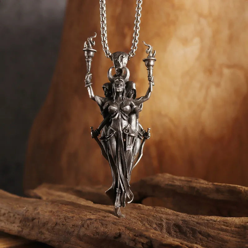 Gothic Wings Grim Reaper Pendant Half Body Skull Necklace Biker Punk Rock Jewelry Halloween Gift