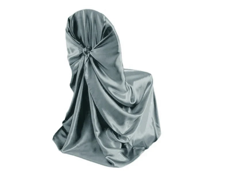 BITFLY Self Tie Satin Chair Covers Wedding Banquet Party Decoration Annual Dinner Supplies Universal Home Decor