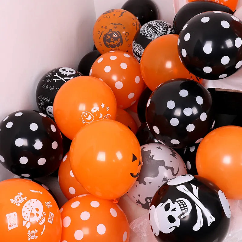 10-50pcs Halloween Balloons Large Latex Balloon Black Orange Pumpkin Spider Inflatable Balls Toys Globos Halloween Party Decor
