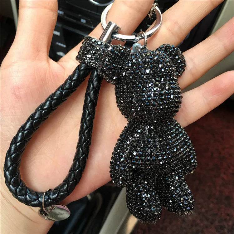Handmade Rhinestone Gloomy Bear Keychain