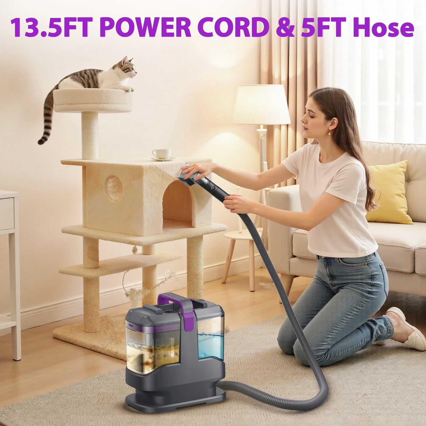 C9 Spot Vacuum Cleaner 1.4m Hose Corded Carpet Vacuum Cleaner with Wet Sprayer For Sofa Car
