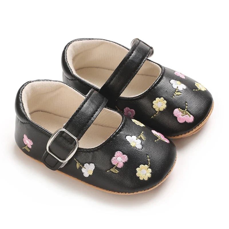 0-1Year Baby Shoes Infant Pre-Walker Shoes Girls Princess Bow Shoes Cute Breathable Flower Soft Sole Casual Sports Footwear