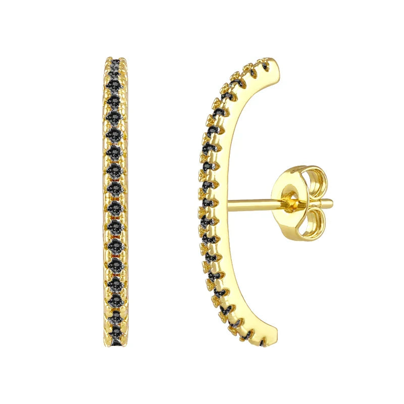 Cartilage 925 Silver Earrings Fashion C-shaped Zircon ear studs European American Geometric Piercing Earrings For Women Jewelry