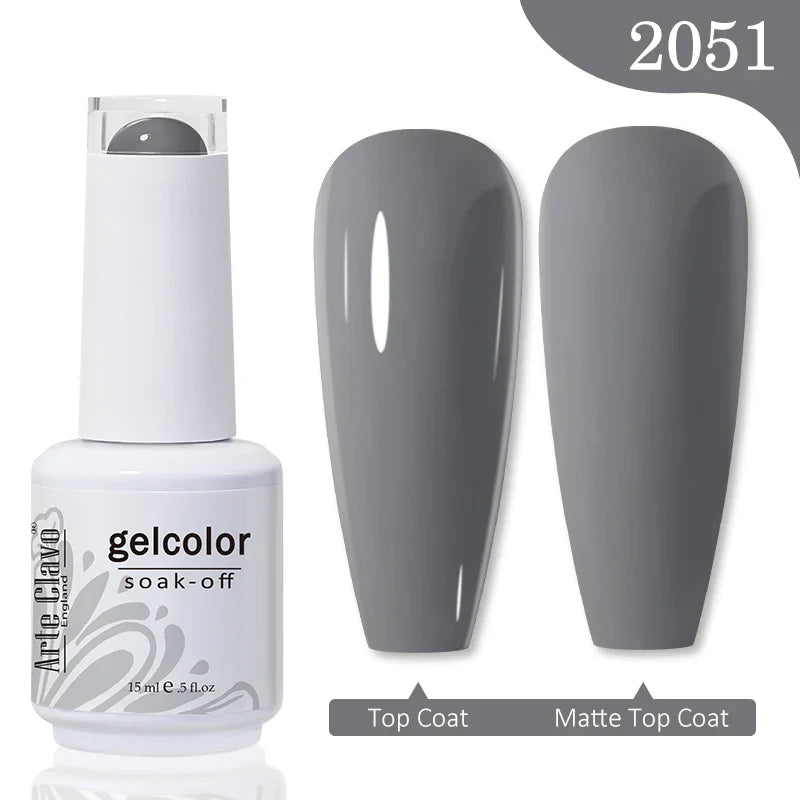 Arte Clavo Autumn Winter Series Jelly Gel Nail Polish 15ml LED Nail Gel Hybrid Varnish Matt Top Base Coat Nail Art Gellak Primer