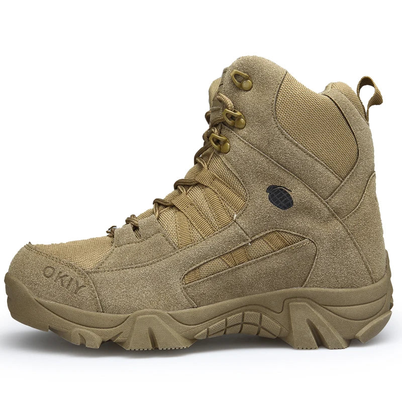 Men Tactical Boots Lace Up Breathable Army Boots Unisex