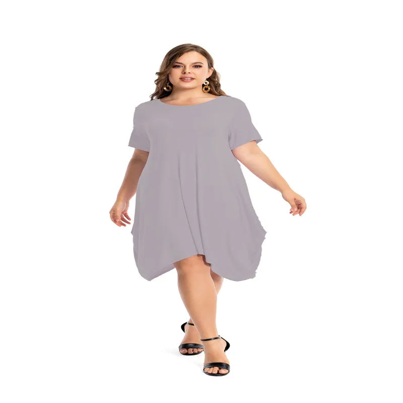 Modal Cotton Nightgowns For Women Plus Size Short Sleeve O Neck Lounge PJS Pajama Dress 7XL 6XL 5XL Black White Red Sleepwear