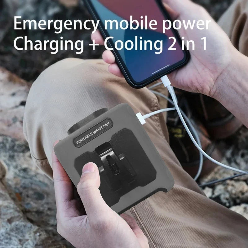 10000mah Portable Neck Fan Cooling Rechargeable Hands-Free Waist Clip