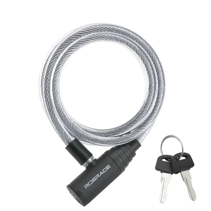RIDERACE Bike Portable Anti-theft Ring Lock Scooter Electric E-Bike Road High Security Bike Lock Sliver Bicycle Cable Locks