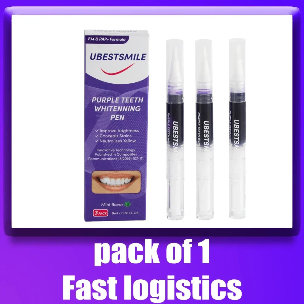 Purple Instant Teeth Whitening Pen Tartar Toothpaste Clean Teeth Stains No Sensitivity for Clearer Brighter Smile Cavity Care bd