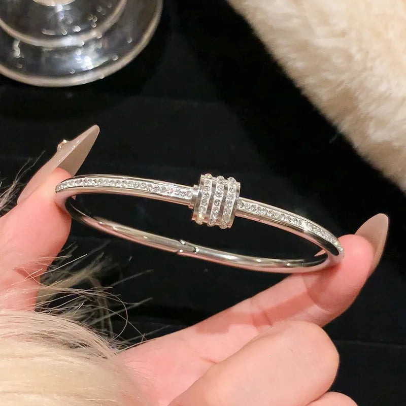 Silver Color Stainless Steel Colorfast Bracelets Skyful Star Bracelet Set for Women Fashion Light Luxury Jewelry Gifts Wholesale