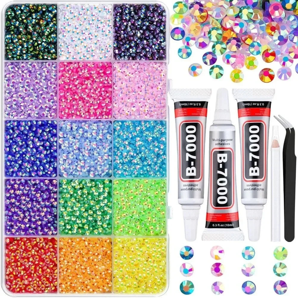 Multicolor Resin Rhinestone Kit Sparkling DIY Decoration Jelly Rhinestones Diamond Art Bedazzling Rhinestones