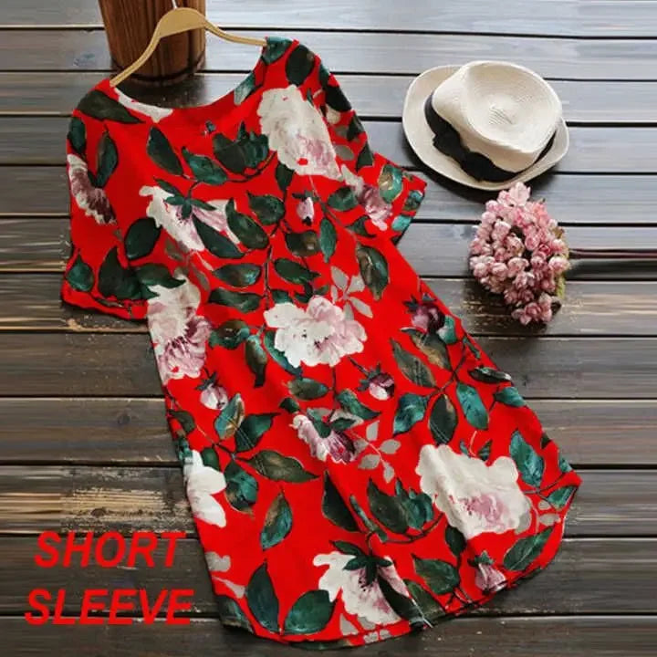 2023 New Women Loose Floral Print Dress Ladies Mini Dress Summer Casual Party Dresses Long Sleeve Dress Plus Size
